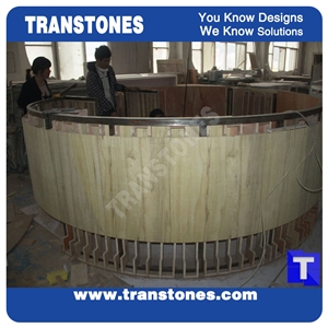 Translucent Backlit Colourful Glass Reception Desk