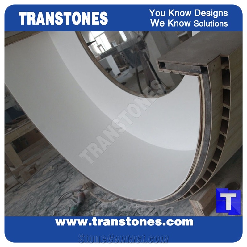 Translucent Backlit Colourful Glass Reception Desk