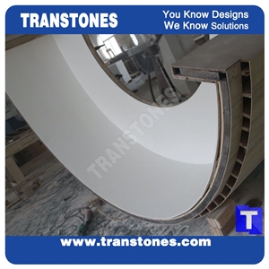 Translucent Backlit Colourful Glass Reception Desk