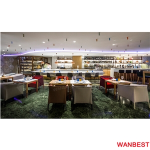 Cheap Custom White Acrylic Top Solid Surface Restaurant Buffet Fast Food Dining Table Coffee Shop Nightclub Pub Bar Counter Reception Cashier Desk