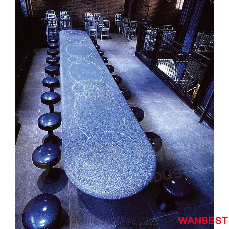 Cheap Long Artificial Stone School Cafeteria Room Restaurant Dining Table Bar Counter Set