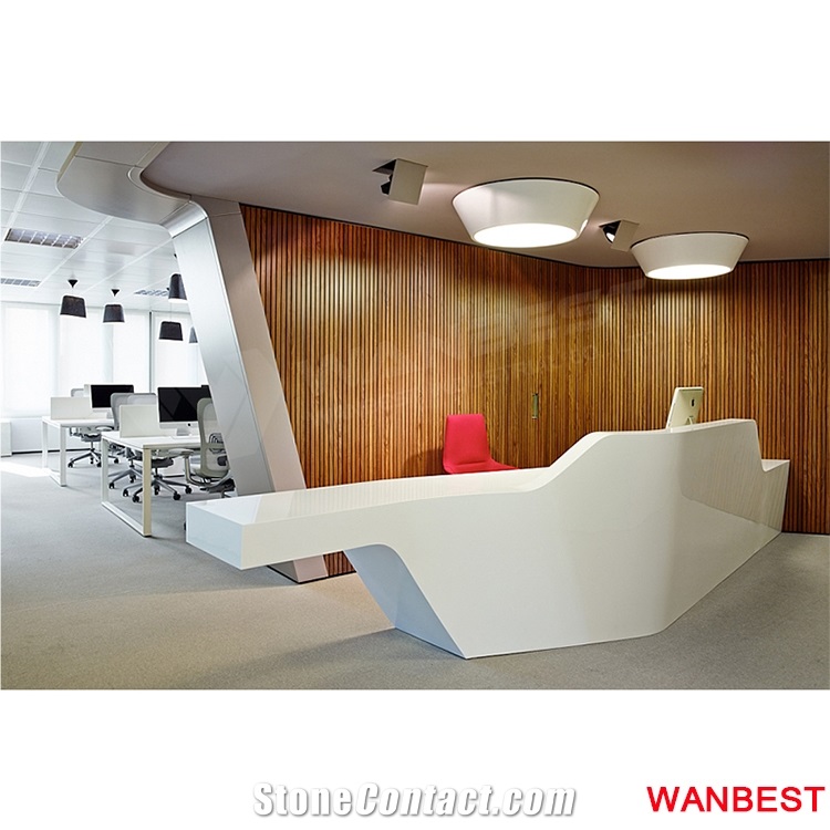 China Factory Marble Artificial Stone L Shape Modular Spa Mall Gym Restaurant Office Hair Salon Hospital Clinic Lobby Reception Counter Cashier Desk