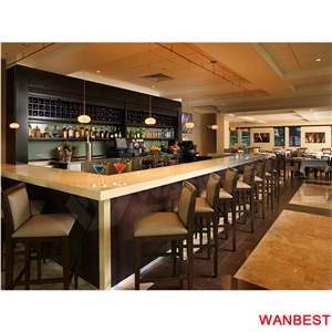 China Factory Rectangle Led Lighted Artificial Marble Acrylic Top Restaurant Night Club Wine Pub Bar Dining Counter Drinking Table with Chair for Sale