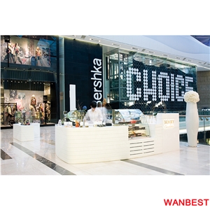 China Manufacture Artificial Stone Solid Surface Restaurant Cafe Juice Salad Coffee Shop Bar Top Drinking Table Reception Counter with Chairs