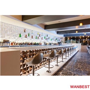 Commercial Artificial Stone Acrylic Restaurant Hotel Nightclub Cafe Pub Restaurant Wine Bar Counter Reception Desk with Wine Rack Modern Design