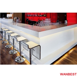 Commercial Artificial Stone Night Club Wine Bar Table Reception Counter with Chair