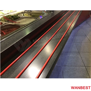 Custom Logo Acrylic Solid Surface Restaurant Salad Fast Food Juice Coffee Shop Pub Nightclub Bar Service Counter Cashier Desk for Sale