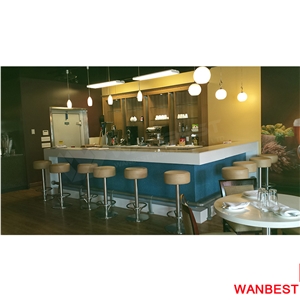 Factory Direct Artificial Marble Stone L Shape Home Wine Mini Pub Restaurant Bar Counter Juice Cafe Beer Cocktail Drinking Table with Chairs