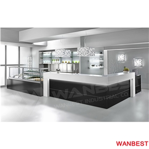 High Gloss Custom Made Marble Top Acrylic Restaurant Bistro Sushi Juice Coffee Pub Club Wine Bar Reception Counter Drinking Table with Chairs
