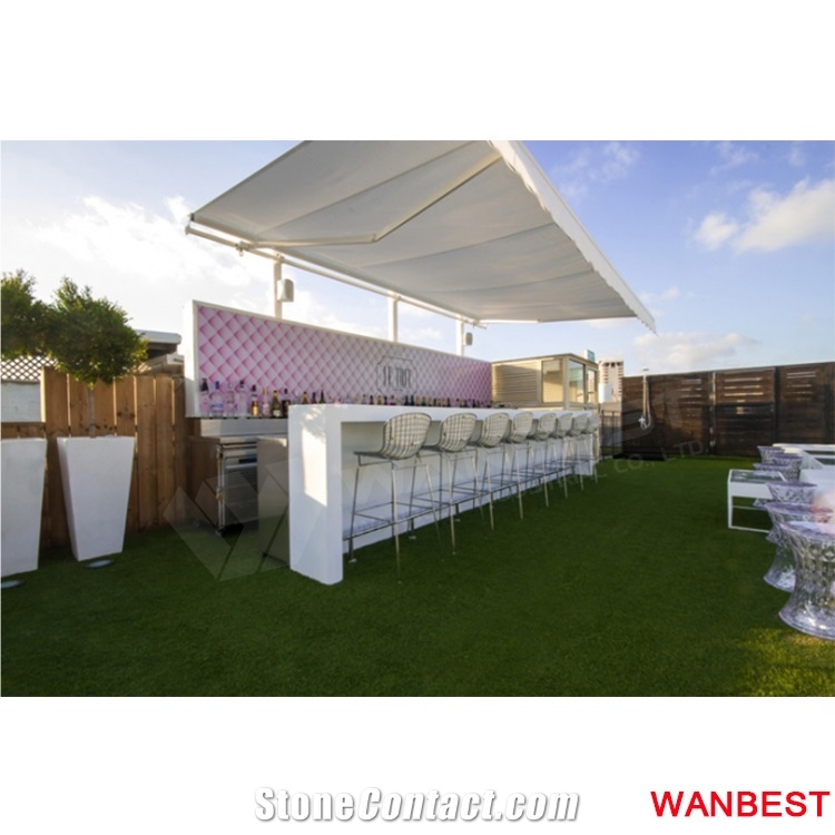 Modern Acrylic Artificial Stone White Outdoor Illuminated Led Wedding Party Beach Event Restaurant Nightclub Restaurant Bar Counter Dining Table Set
