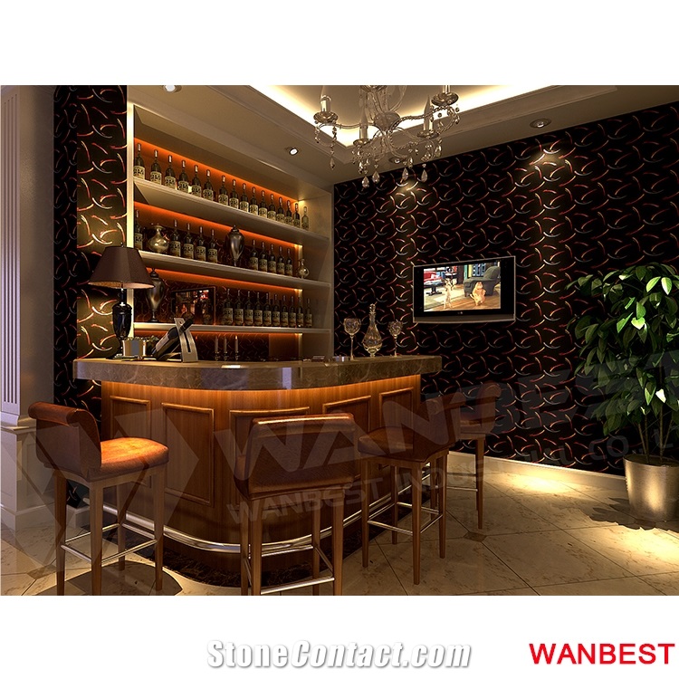 Modern Artificial Stone Acrylic Top Wood Large Round Hotel Juice Coffee Shop Night Club Wine Bar Cocktail Counter Drinking Table with High Stools