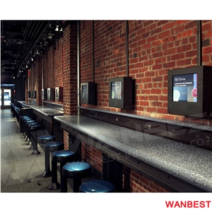Modern Design Solid Surface Long Narrow Bar Table Restaurant Fast Food Counter