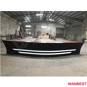 New Arrival Outdoor Artificial Stone Acrylic Boat Style Curved Restaurant Juice Shop Night Club Pub Wine Bar Drink Counter Reception Desk Design New Arrival Outdoor Artificial Stone Acrylic Boat Style Curved Restaurant Juice Shop Night Club Pub Wine Bar Drink Counter Reception Desk Design