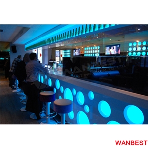 New Design Curved Acrylic Buffet Sushi Pub Cocktail Drinking Bar Serving Counter