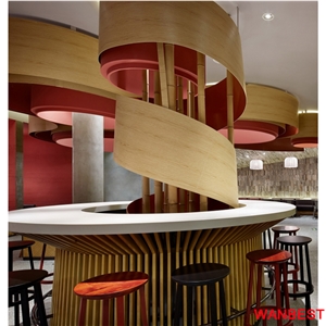 Special Design Artificial Marble Top Round Circle Restaurant Nightclub Cafe Juice Bar Furniture Drinking Counter Cocktail Fast Food Dining Table