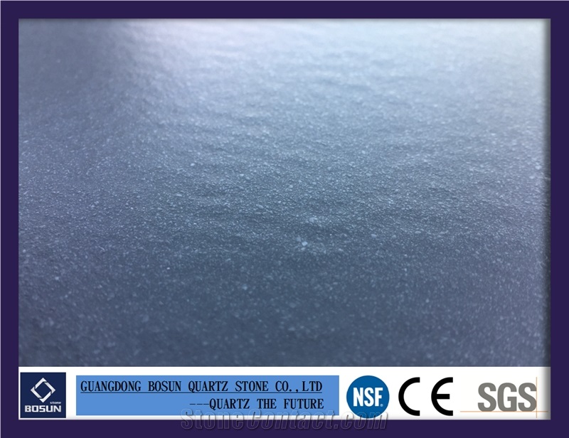Artificial Quartz Stone Bs3003 Black Ice Leather Serface Solid Surfaces Polished Slabs & Tiles Engineered Stone for Kitchen Bathroom Counter Top