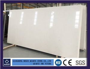 Artificial Quartz Stone Bs3102 Carrara White Solid Surfaces Polished Slabs & Tiles Engineered Stone for Kitchen Bathroom Counter Top