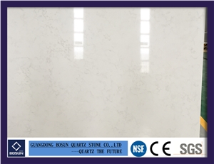 Artificial Quartz Stone Bs3102 Carrara White Solid Surfaces Polished Slabs & Tiles Engineered Stone for Kitchen Bathroom Counter Top