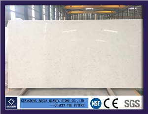 Artificial Quartz Stone Bs3403 Super White Solid Surfaces Polished Slabs & Tiles Engineered Stone for Kitchen Bathroom Counter Top