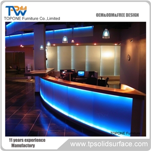 High Quality Illuminated Led Artificial Stone Commercial Bar Counter