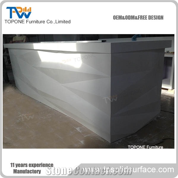 New Diamond Design Bar Counter Tops High Gloss Acrylic Solid Surface Bar for Restaurant Furniture