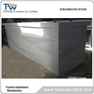 New Diamond Design Bar Counter Tops High Gloss Acrylic Solid Surface Bar for Restaurant Furniture