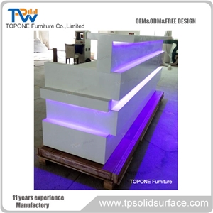 New Diamond Design Bar Counter Tops High Gloss Acrylic Solid Surface Bar for Restaurant Furniture