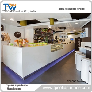 New Diamond Design Bar Counter Tops High Gloss Acrylic Solid Surface Bar for Restaurant Furniture