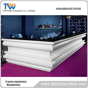 New Diamond Design Bar Counter Tops High Gloss Acrylic Solid Surface Bar for Restaurant Furniture