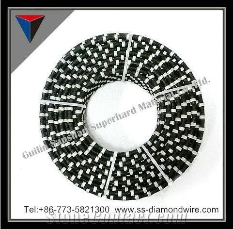 Sanshan Diamond Rubberized Wire Saw for Cutting Travertine Tile or Travertine Profiling or Marble Profiling