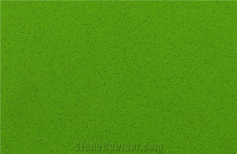 Pure Green Color Engineered Stone Slabs on Special Promotion
