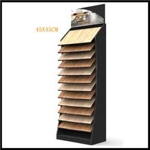 Metal Didplays for Tile Hardwood Carpet Floorings Waterfall Display Stands Wood Racks Vinyl Displays Quartz Marble Granite Tower