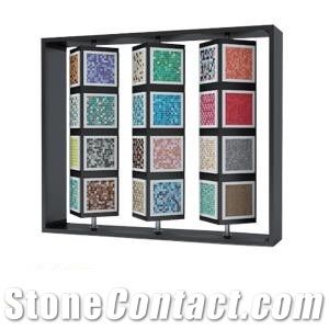 Rotating Displays Showroom for Mosaic Stand for Quartz Marble Granite Slab Tile Ceramic Turnable Stands for Mosaic Natural Stone and Artificial Stone