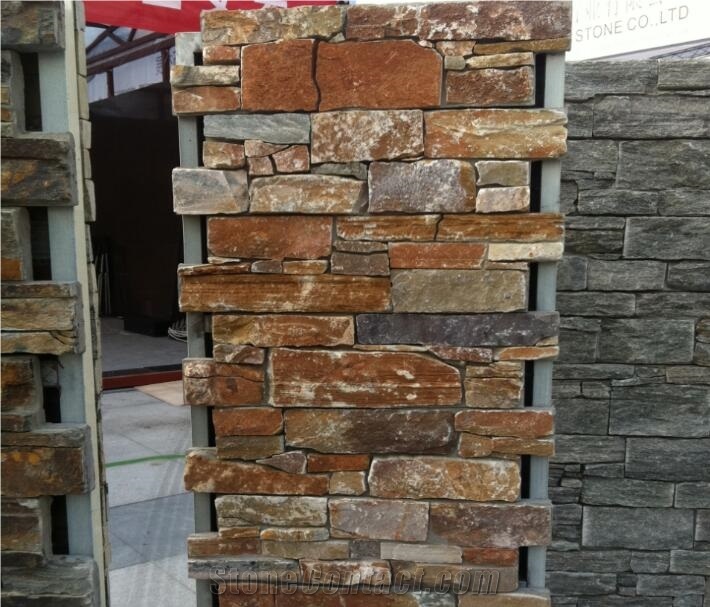 Slate Culture Stone, China Rust Slate Stone