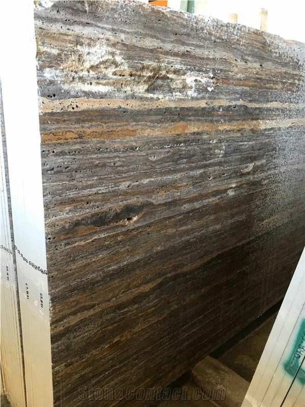 Titanium Travertine, Silver and Brown Travertine, Grey Travertine, Vein Cut Travertine, Cross Cut Travertine,