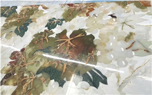White Jade Blue Color China Marble Waterjet, Blue and White Marble, China Changbai White Jade Blue Dragon Veins Marble ,Blue Fantasy Pattern with Multicolor
