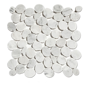 White Marble Pebble Stone Mosaic,Natural Mosaic Wall Tiles ,White Carrara Pebble Mosaic