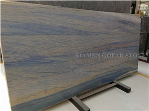 Azul Macaubas Quartzite Polished Slab Tiles,Machine Cutting Brazil Blue Panel for Bathroom Wall Cladding,Floor Covering French Pattern Skirting Gofar