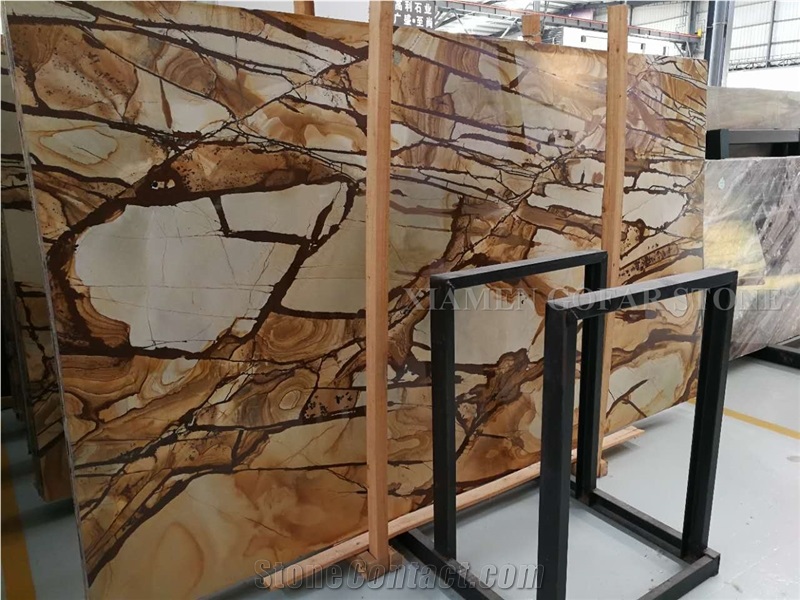 Stone Wood Pomomino Quartzite Interior Table Tops,Brown Quartzite Tabletops for Dinning