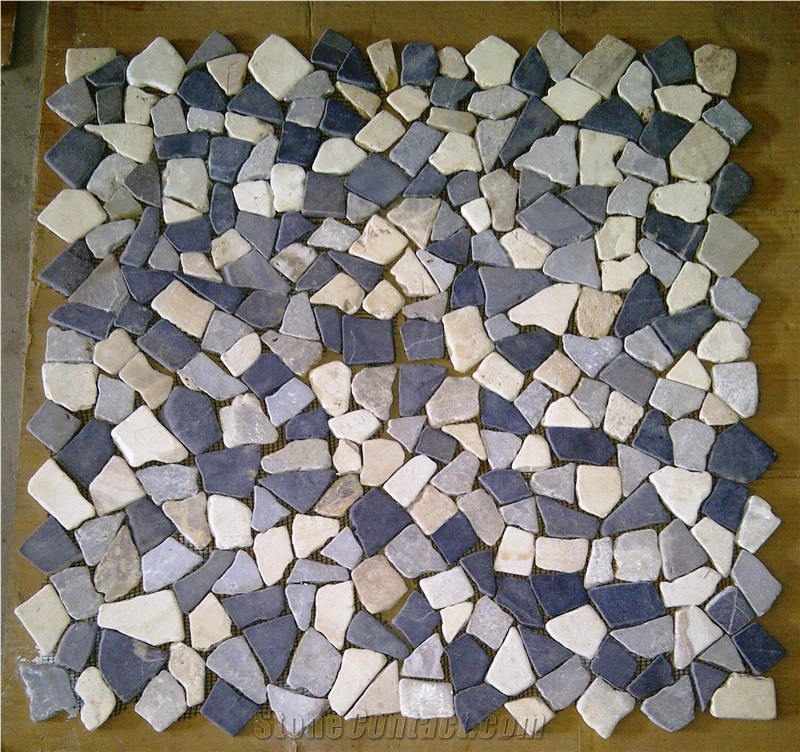 Marble Mosaic / Pebble Mosaic / Brick Mosaic / Wall Mosaic / Mosaic Tile Backsplash / Tumbled Mosaic