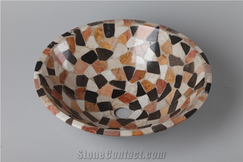 Mosaic Basin Vessel Sink Pedestal Basin Square Basin
