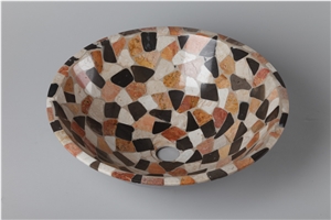 Mosaic Basin Vessel Sink Pedestal Basin Square Basin