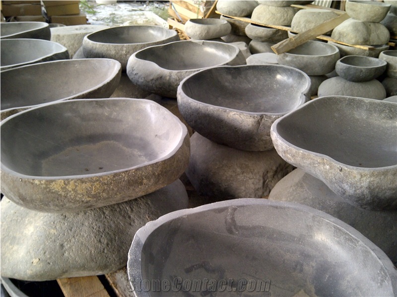 Natural Sink River Stone Indonesia /Grey Bluestone Sinks & Basins / Round Basins / Square Basins/ Bathroom Basins / Bathroom Sinks / Oval Basins