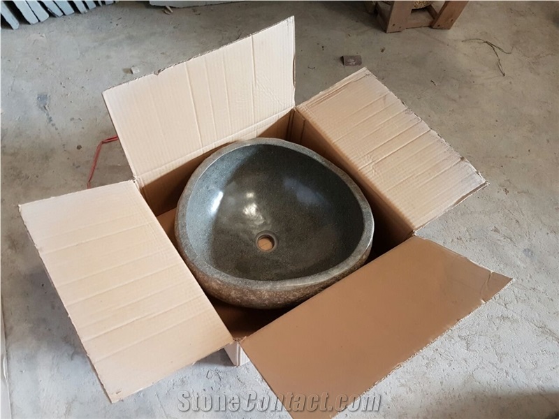 Natural Sink River Stone Indonesia /Grey Bluestone Sinks & Basins / Round Basins / Square Basins/ Bathroom Basins / Bathroom Sinks / Oval Basins