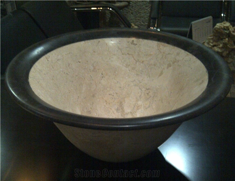 Round Sink Natural Sink Bicolor Basin Marble Basin Pedestal Basin Bathroom Basin Vessel Sink Oval Basin