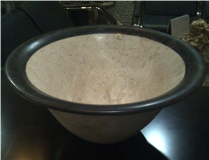 Round Sink Natural Sink Bicolor Basin Marble Basin Pedestal Basin Bathroom Basin Vessel Sink Oval Basin