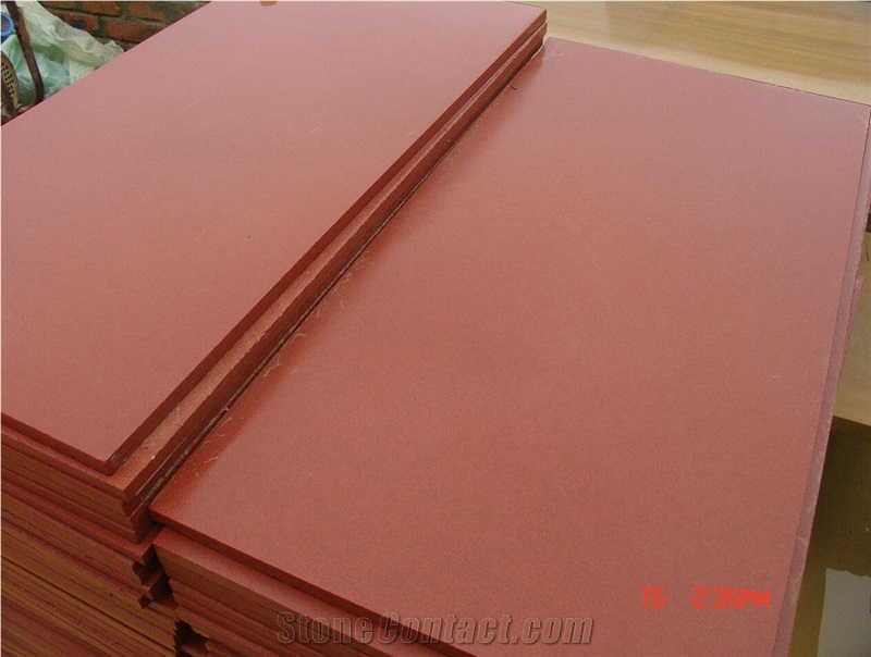 China Red Sandstone Tile,Slab,Wall Covering,Own Quarry Direct Factory with Ce,Cheap Price First Grade Material Floor Use