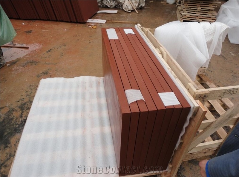 China Red Sandstone Tile,Slab,Wall Covering,Own Quarry Direct Factory with Ce,Cheap Price First Grade Material Floor Use