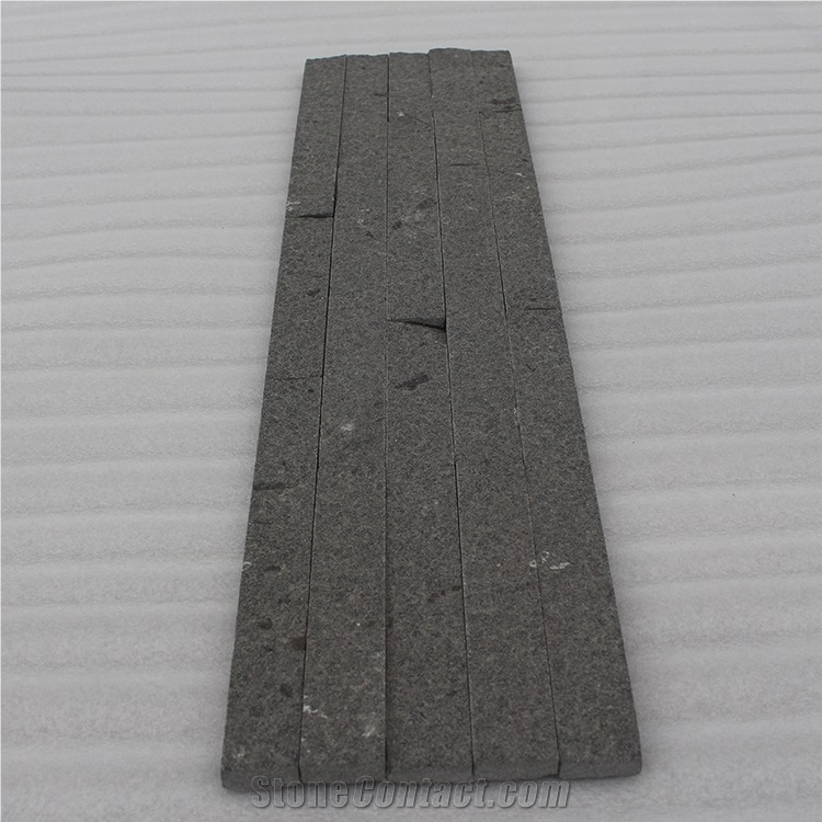 Natural Black Sandstone Panels Stacked Stone Decorative Exterior Wall Panels