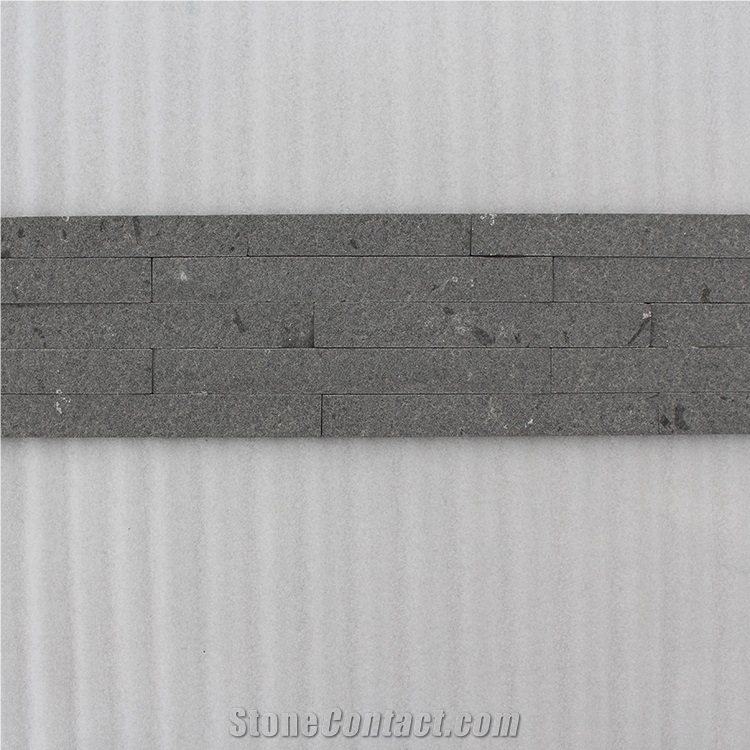 Natural Black Sandstone Panels Stacked Stone Decorative Exterior Wall Panels
